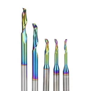 DLC Coating Single Flute Spiral End Mill Wood Cutters CNC Engraving Bit